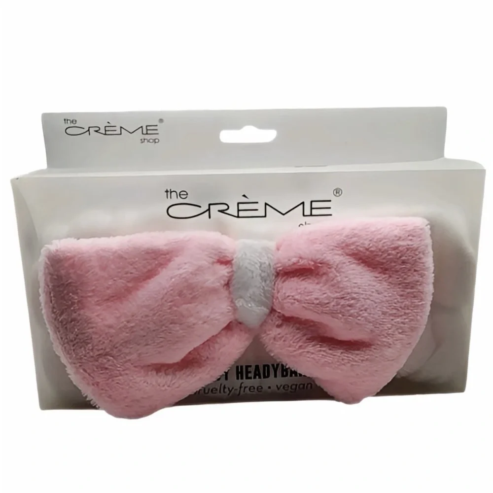 The Crème Shop Teddy Headband Pink/White New In box Face Wash Headband